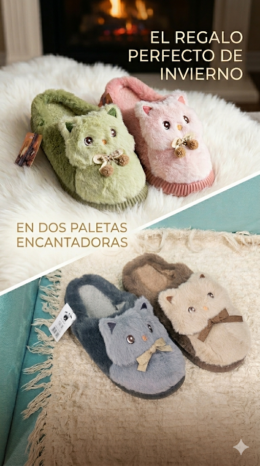 Pantuflas Gatito Premium